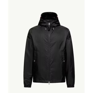 Moncler Grimpeurs Hooded Windbreaker Jacket Black Tricolor Trim Size 3 / Large